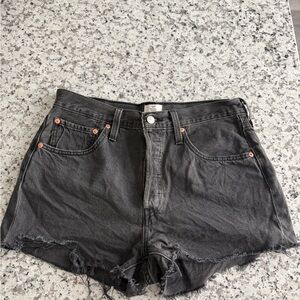 Levi 501 Women's Black Denim Shorts